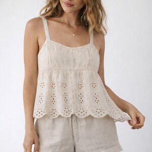 American Eagle Eyelet Lace Cami Boho Cottagecore Babydoll Festival Top Small